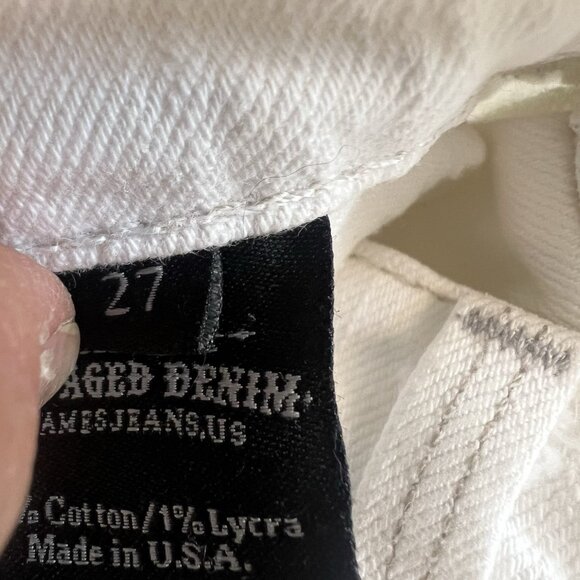 James Jeans White Jeans Bootcut Flare Dry Aged Denim Low Rise Western Coastal - Picture 12 of 13